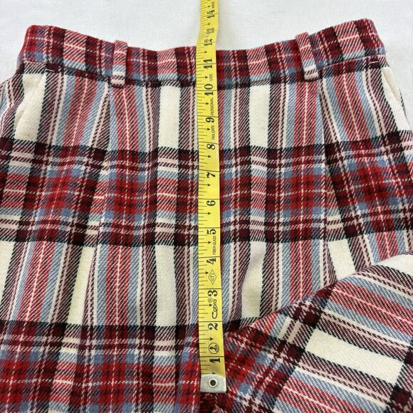 J.CREW Tapered-Leg Wool Pants Tartan Plaid White/Red Womens Size 2T TALL - Picture 14 of 16